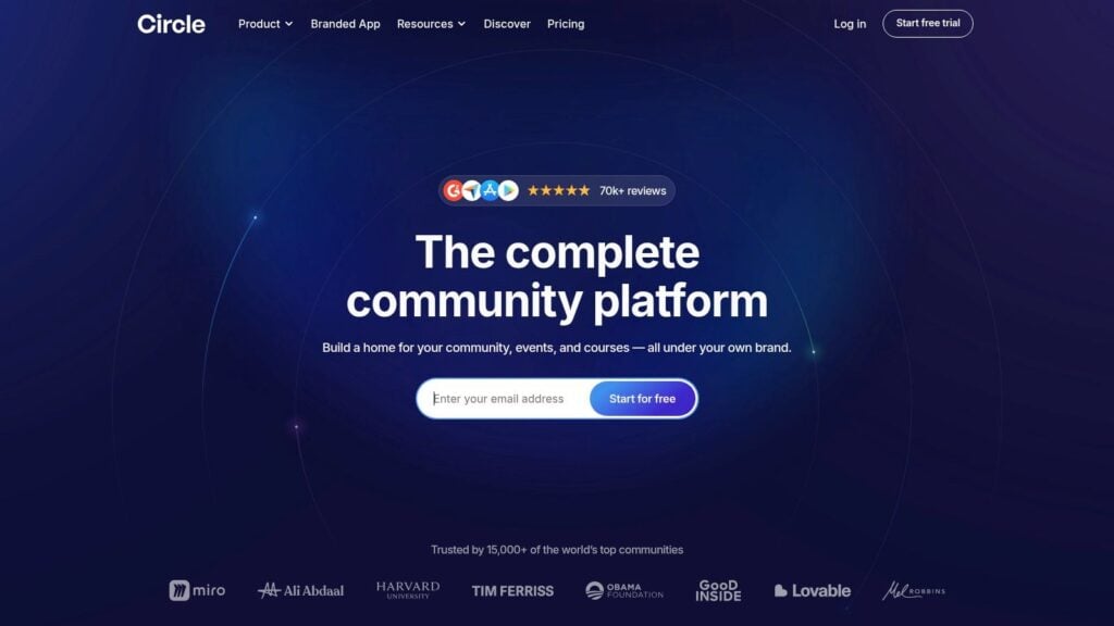 Circle homepage