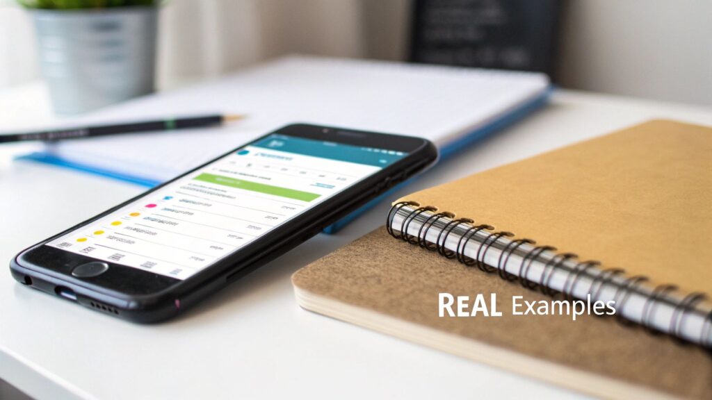 An illustration showing a laptop with game-like elements such as trophies and badges, representing gamification in elearning.