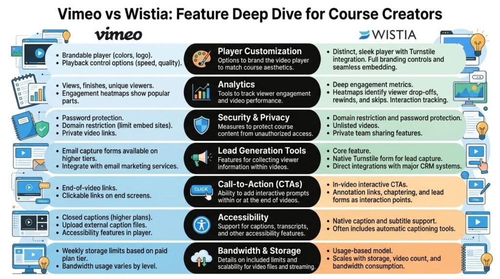 Vimeo vs. Wistia infographic